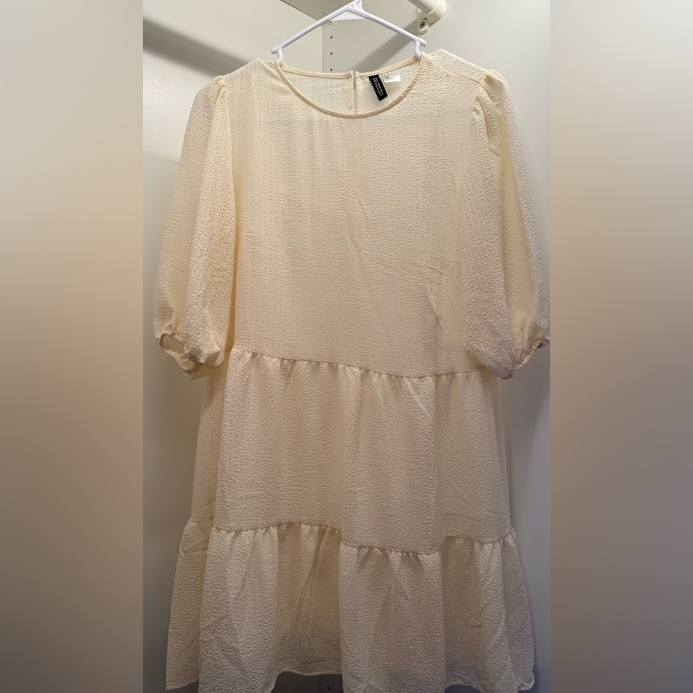 H&M Cream skater mini Dress